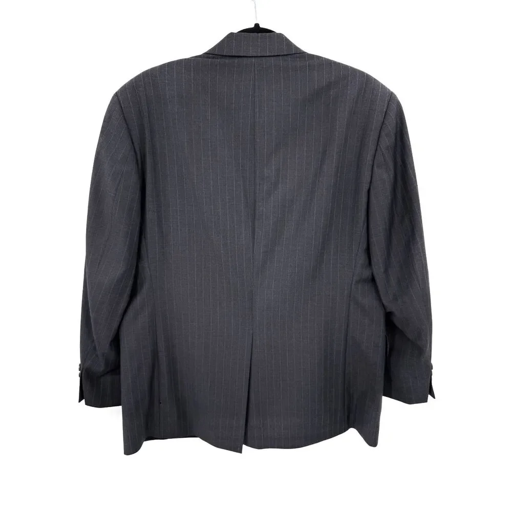 LAUREN RALPH LAUREN Gray Pinstripe 2 Button Blazer Jacket Size 38S